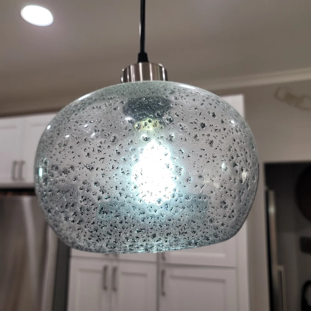 NWT CASAMOTION 8" Handblown Seed Glass Pendant Light - Picture 7 of 8